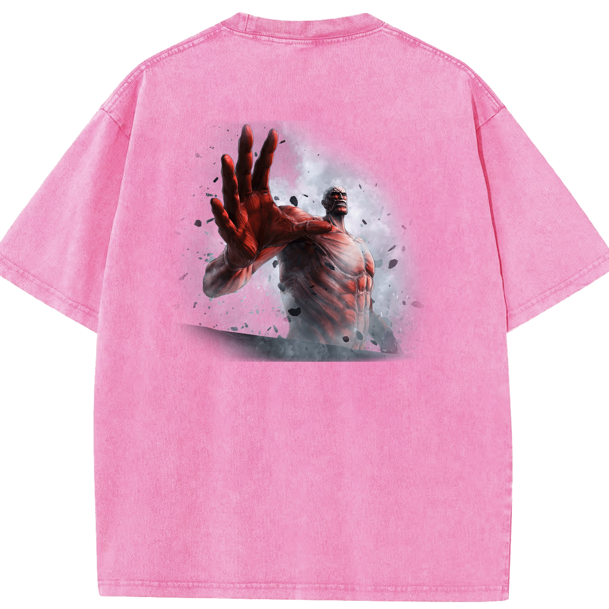 （画像用） 進撃の巨人 Attack on Titan 綿100% ヴィンテージ風 半袖Tシャツ（背面プリント）